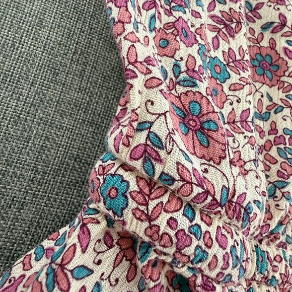 American Eagle Floral Romper Shorts Sleeveless Large Relaxed Fit Cotton &Viscose - Picture 13 of 16